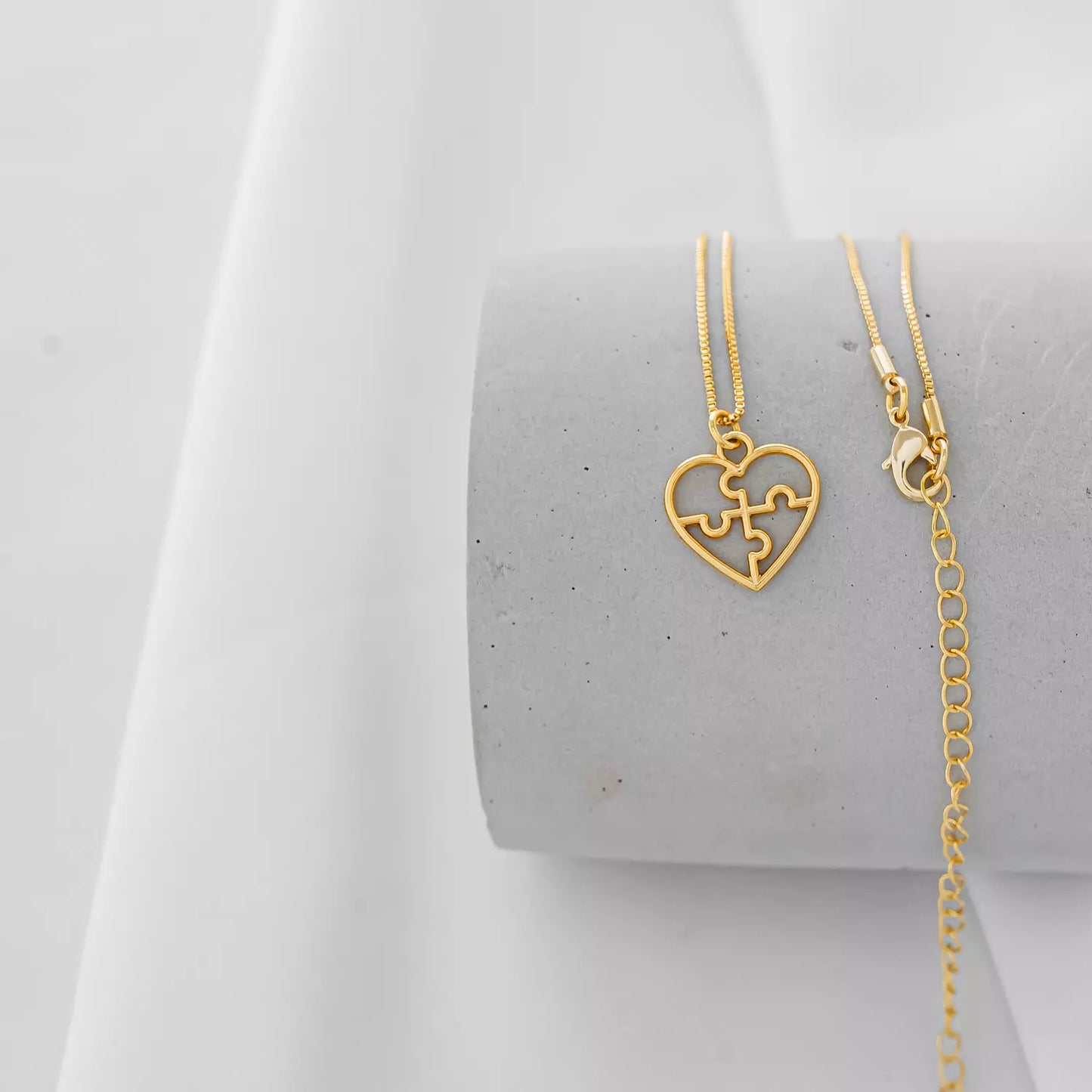 Medium Necklace with Minimalist Autism Pendant - Gold