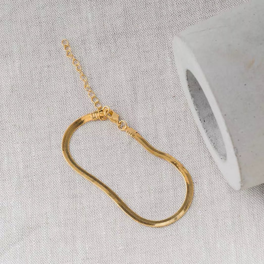 Thin Plain Bracelet - Gold